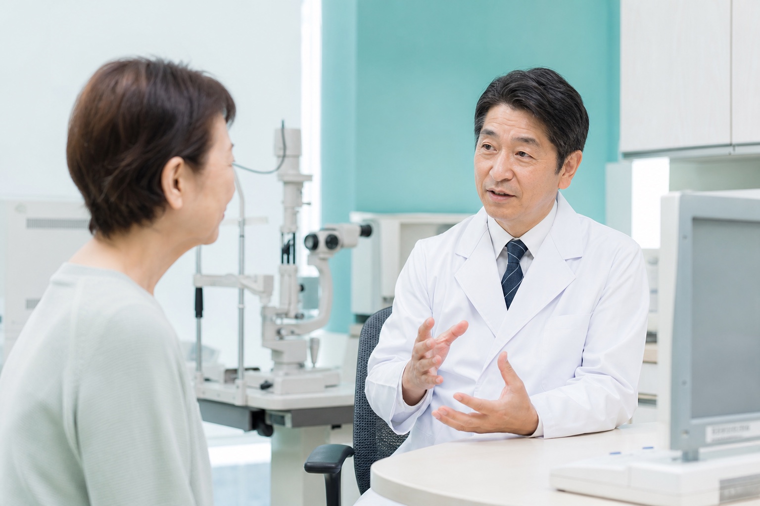 白内障とは?症状と進行の特徴(イメージ)