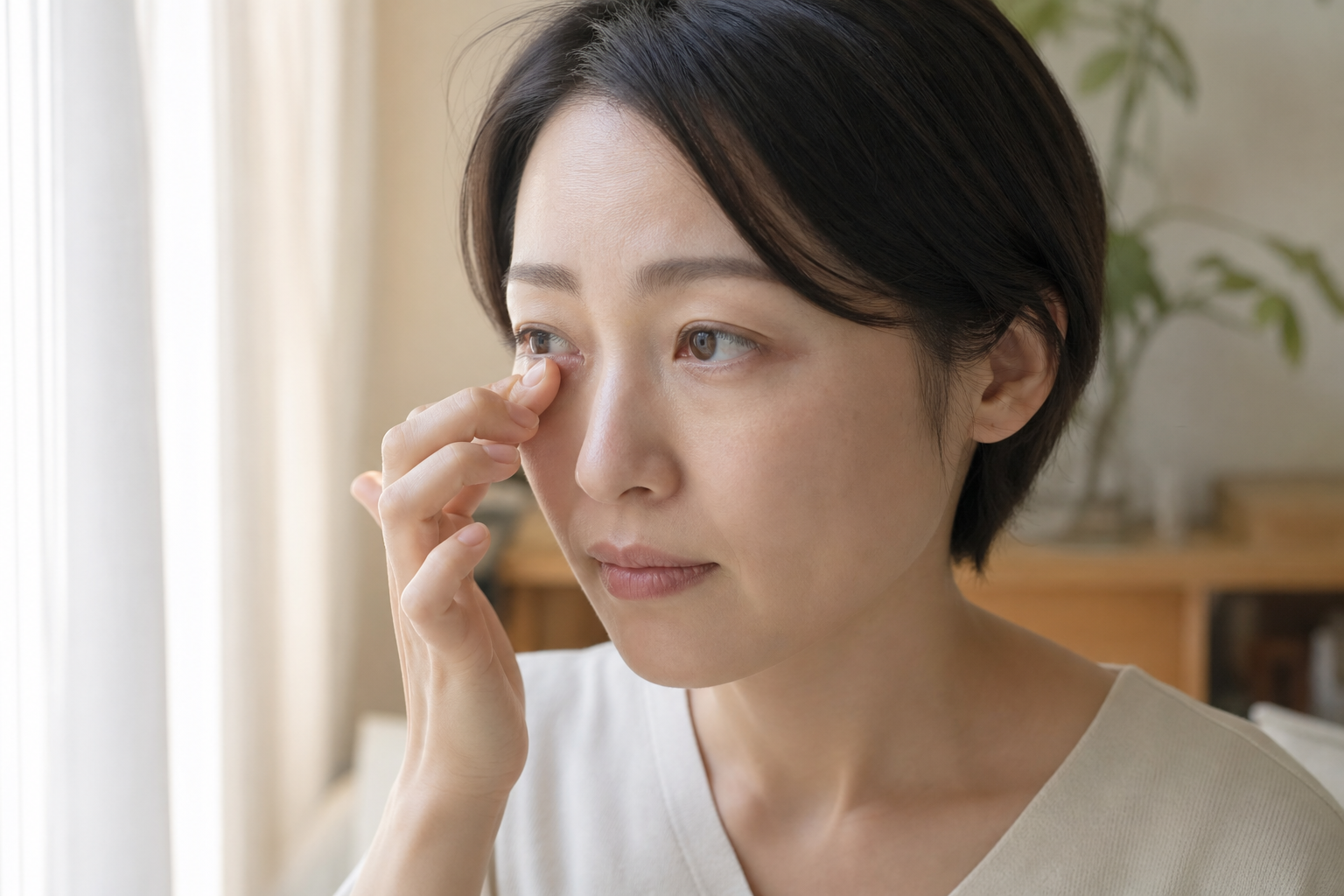 目の乾きや疲れを感じる日本人女性